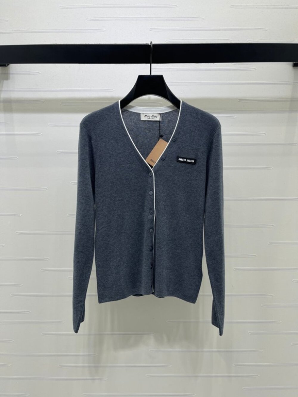 Miu Miu Classic Gray Button Cardigan Sweater
